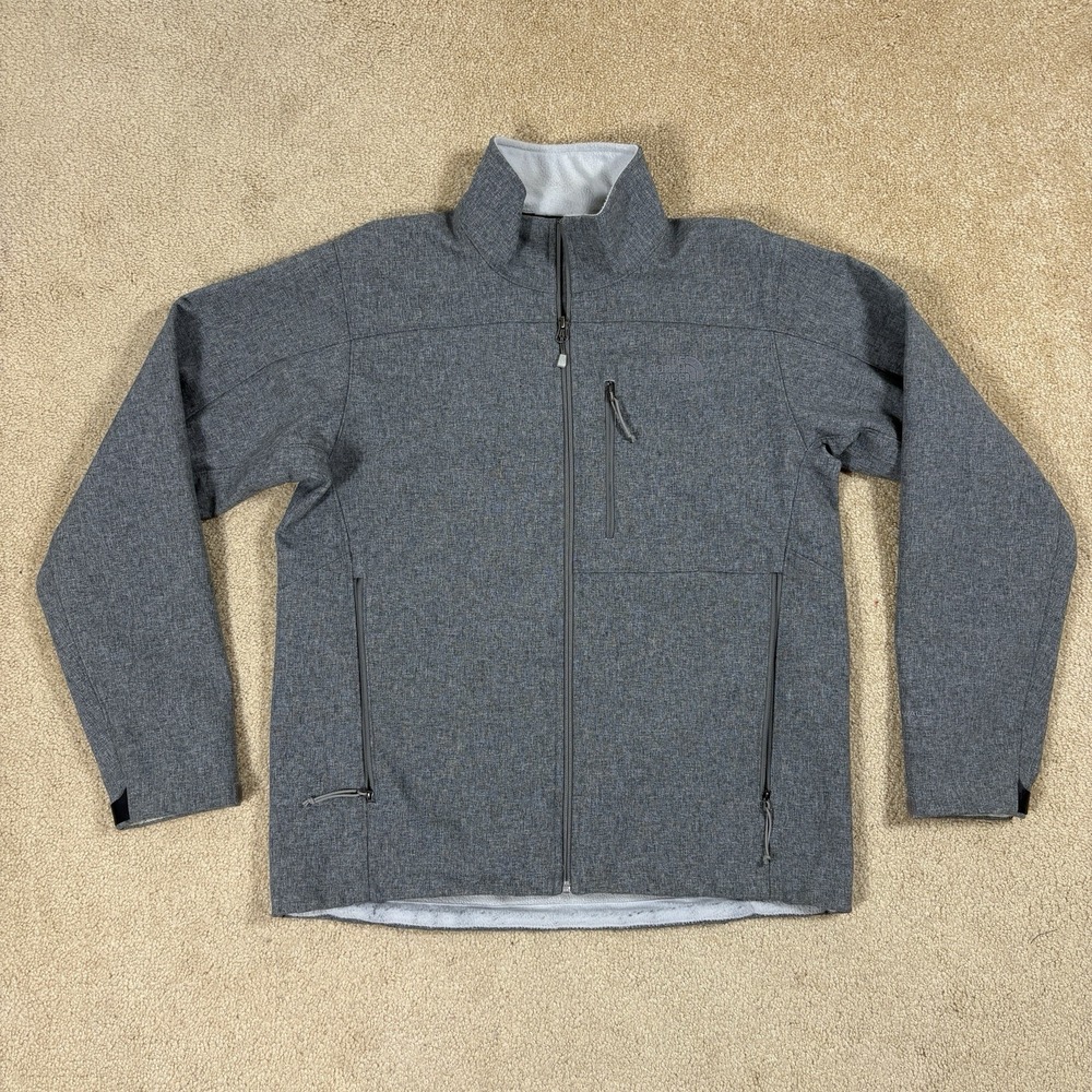 The North Face Windwall Jacket Mens Medium Gray Softshell Full Zip